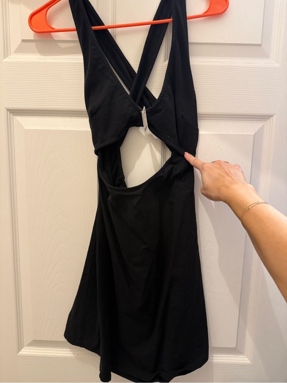 Free People Black Backless Cross-Back Dress